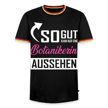 Only a botanist can look so good - Men's Ringer Shirt - black/tricolour - Front - AI Model Male 178 light (178cm) & AI Model Male 185 light (185cm)