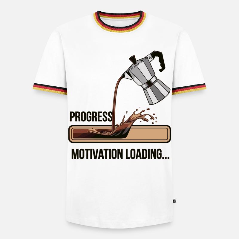 Kaffee Lover Shirt – Motivation Loading Progress - Männer Kontrast-T-Shirt - Weiß/Dreifarbig