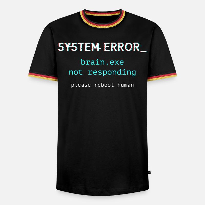 Systemfehler ‒ brain.exe reagiert nicht - Männer Kontrast-T-Shirt - Schwarz/Dreifarbig