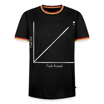 Fuck Around Find Out  - Men's Ringer Shirt - black/tricolour - Front - AI Model Male 178 light (178cm) & AI Model Male 185 light (185cm)