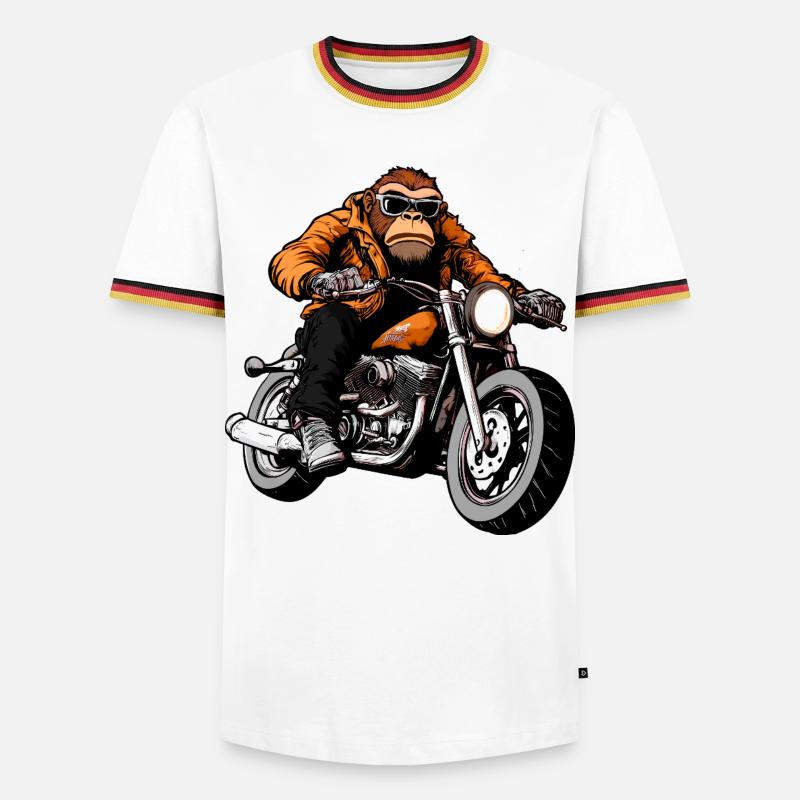 Motorcycle Monkey - Men's Ringer Shirt - white/tricolour