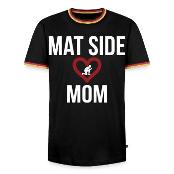 Mat Side Mom Heart Design - Men's Ringer Shirt - black/tricolour - Front - AI Model Male 178 light (178cm) & AI Model Male 185 light (185cm)
