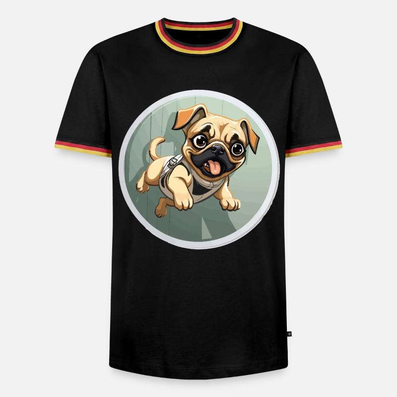 Squeaking Pug Sprinter - Men's Ringer Shirt - black/tricolour