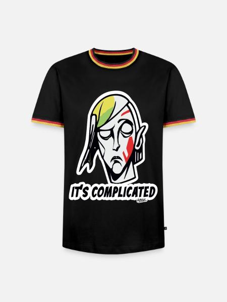 Abstraktes Gesicht Kompliziert - Männer Kontrast-T-Shirt - Schwarz/Dreifarbig