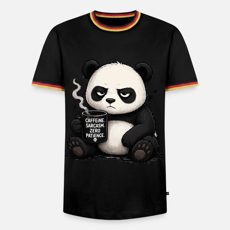 Coffee panda with sarcasm - Men's Ringer Shirt - white/tricolour