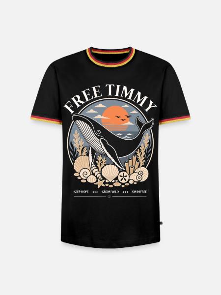Buckelwal Timmy Hope Statement Merch - Männer Kontrast-T-Shirt - Schwarz/Dreifarbig