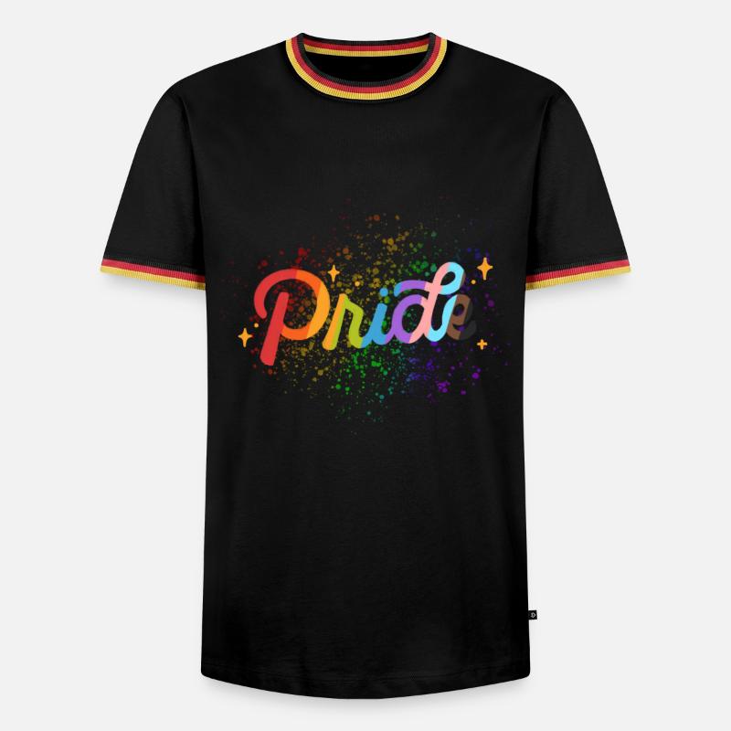 Pridemix Farbspritzer - Männer Kontrast-T-Shirt - Schwarz/Dreifarbig