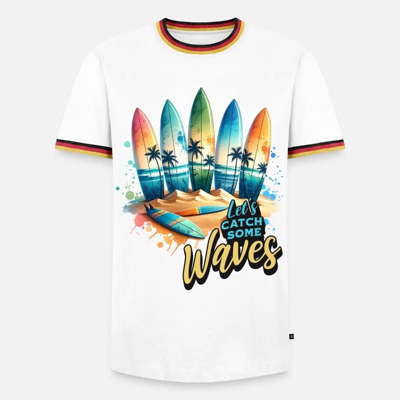 Let's Catch Some Waves - Men's Ringer Shirt - white/tricolour