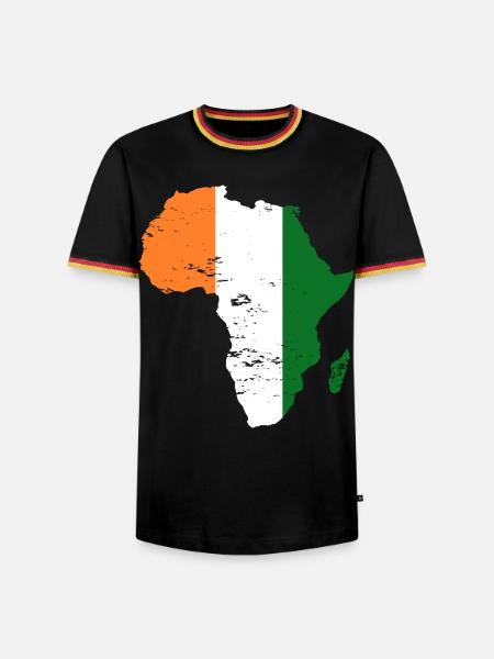 Elfenbeinküste Flagge Afrika used - Männer Kontrast-T-Shirt - Schwarz/Dreifarbig