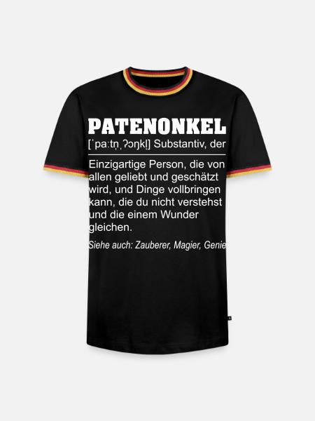Lustige Patenonkel Definition Geschenkidee - Männer Kontrast-T-Shirt - Schwarz/Dreifarbig