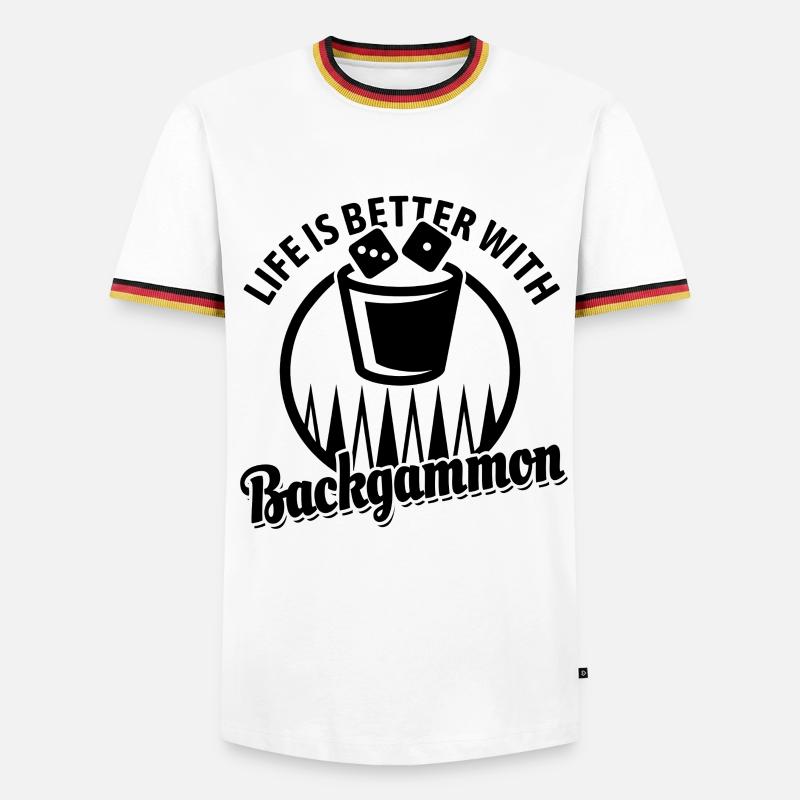 Backgammon | Board Game | Gift - Men's Ringer Shirt - white/tricolour