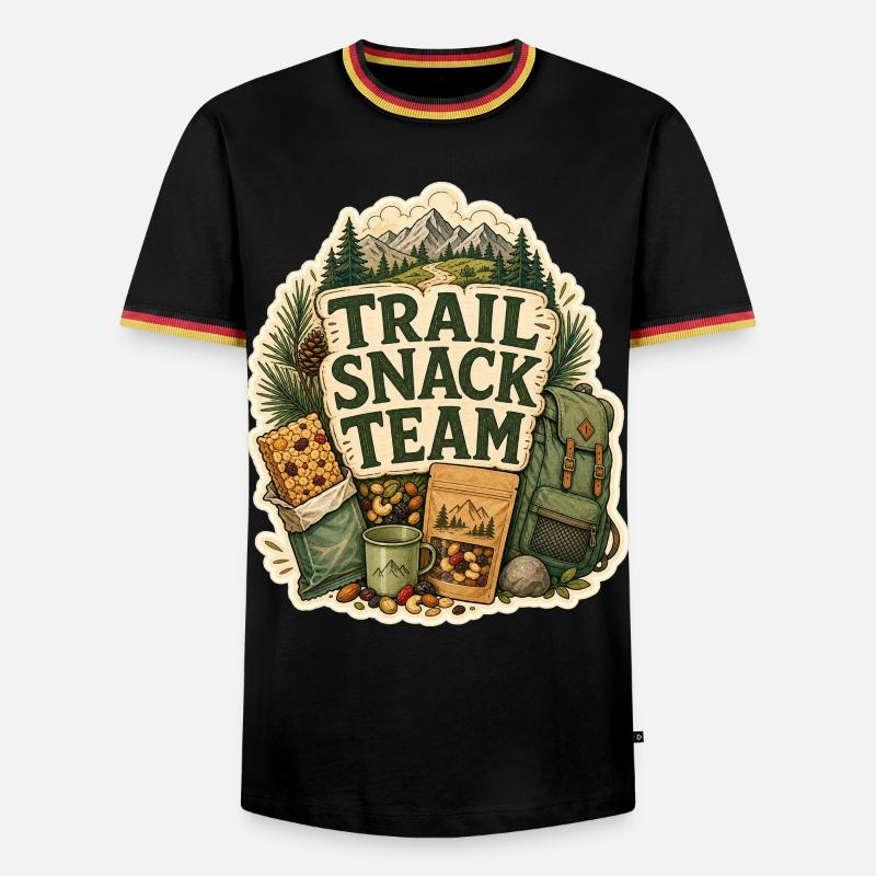 TRAIL SNACK TEAM Snacks - Männer Kontrast-T-Shirt - Schwarz/Dreifarbig