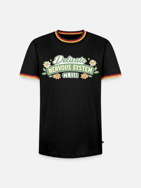 Mental Wellness Delikates Nervensystem Club - Männer Kontrast-T-Shirt - Schwarz/Dreifarbig