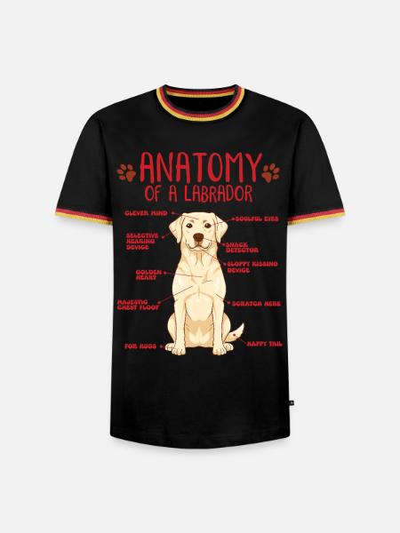 Chemise jaune d’anatomie Labrador - T-shirt contrasté Homme - noir/tricolore
