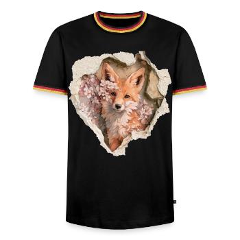 Renard - T-shirt contrasté Homme - noir/tricolore - Devant - AI Model Male 178 light (178cm) & AI Model Male 185 light (185cm)
