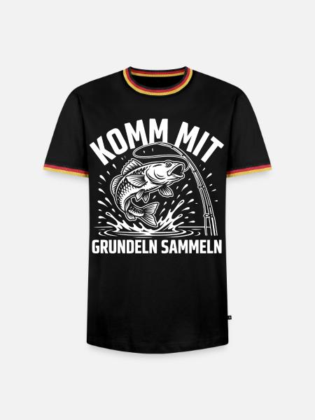 Grundel angeln Humor - Männer Kontrast-T-Shirt - Schwarz/Dreifarbig
