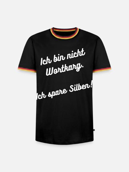 Heimatliebe Nord/Wortkarg - Männer Kontrast-T-Shirt - Schwarz/Dreifarbig
