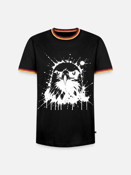 White Splash Eagle - Männer Kontrast-T-Shirt - Schwarz/Dreifarbig