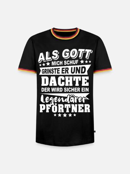 Pförtner - Männer Kontrast-T-Shirt - Schwarz/Dreifarbig