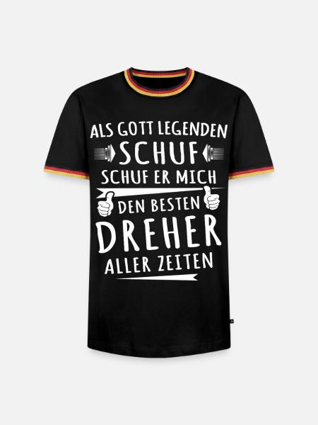 Dreher - Männer Kontrast-T-Shirt - Schwarz/Dreifarbig