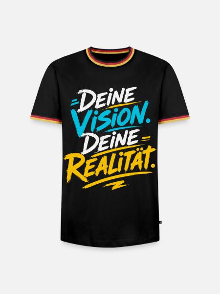 Deine Vision, Deine Realität - Männer Kontrast-T-Shirt - Schwarz/Dreifarbig