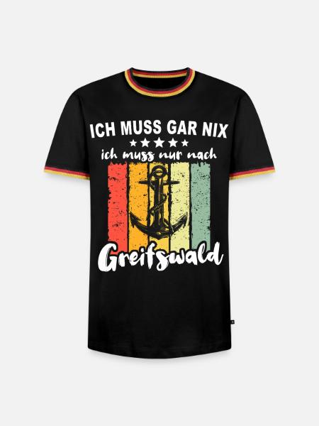 Greifswald Sprüche - Männer Kontrast-T-Shirt - Schwarz/Dreifarbig