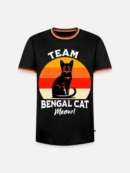 Team Bengalkatze - Männer Kontrast-T-Shirt - Schwarz/Dreifarbig