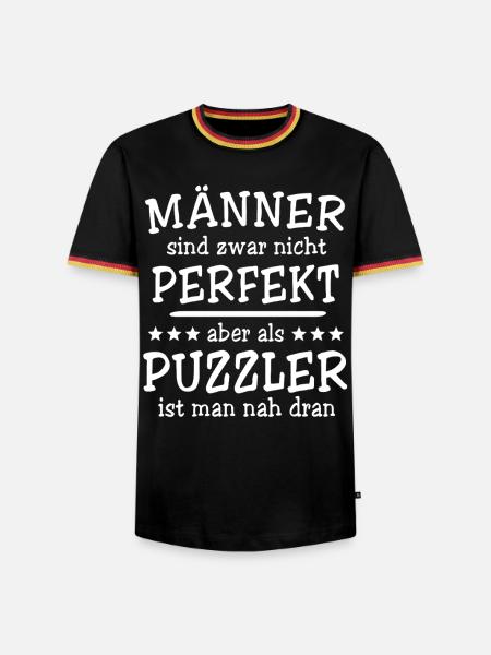 Puzzler Männer - Männer Kontrast-T-Shirt - Schwarz/Dreifarbig