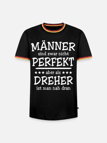 Dreher Männer - Männer Kontrast-T-Shirt - Schwarz/Dreifarbig
