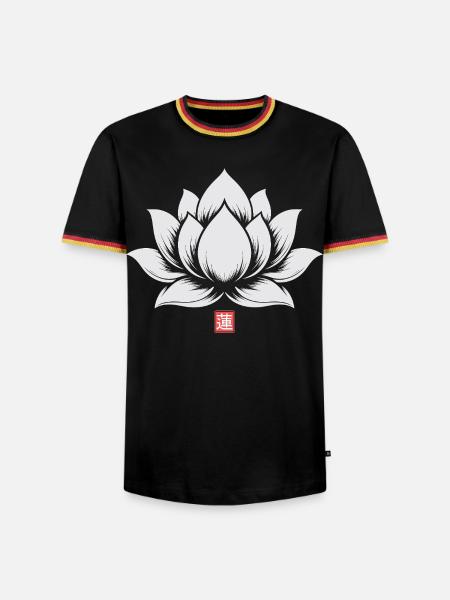 Lotus Flower Japanese - Männer Kontrast-T-Shirt - Schwarz/Dreifarbig