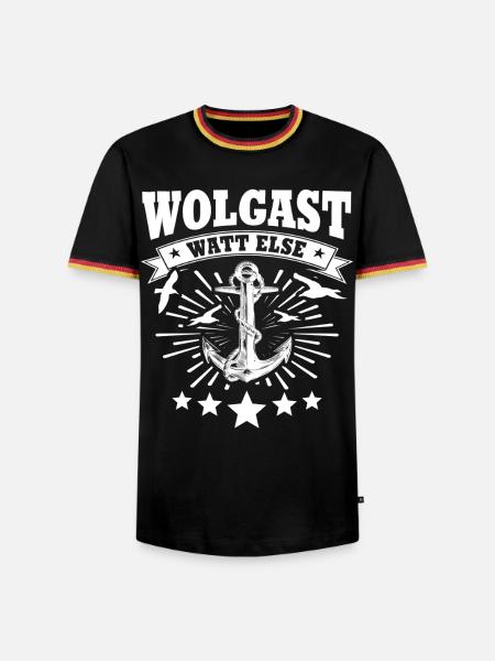 Wolgast - Männer Kontrast-T-Shirt - Schwarz/Dreifarbig