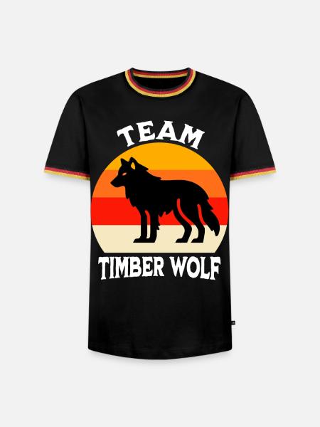 Team Grauwolf - Männer Kontrast-T-Shirt - Schwarz/Dreifarbig