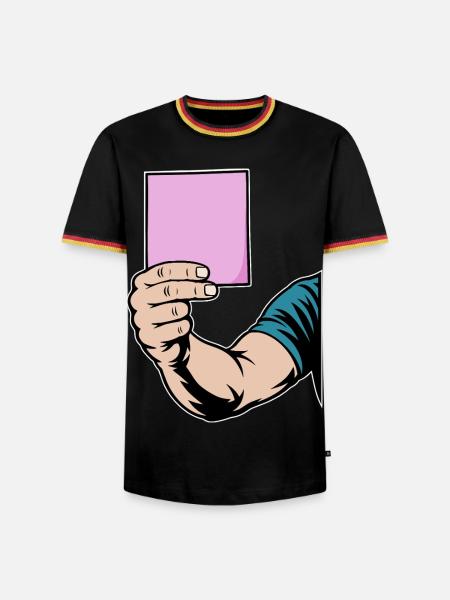 Pinke Karte - Männer Kontrast-T-Shirt - Schwarz/Dreifarbig