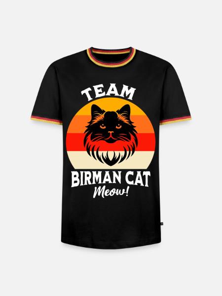 Team Birma Katze - Männer Kontrast-T-Shirt - Schwarz/Dreifarbig