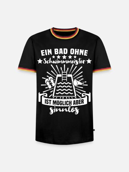 Schwimmmeister - Männer Kontrast-T-Shirt - Schwarz/Dreifarbig
