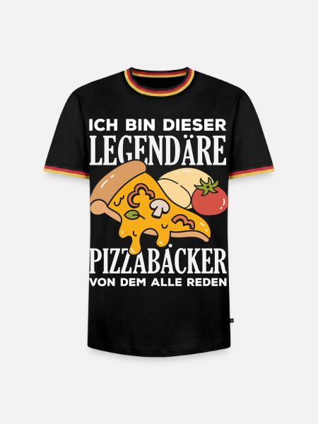 Legendärer Pizzabäcker Pizza Spruch - Männer Kontrast-T-Shirt - Schwarz/Dreifarbig