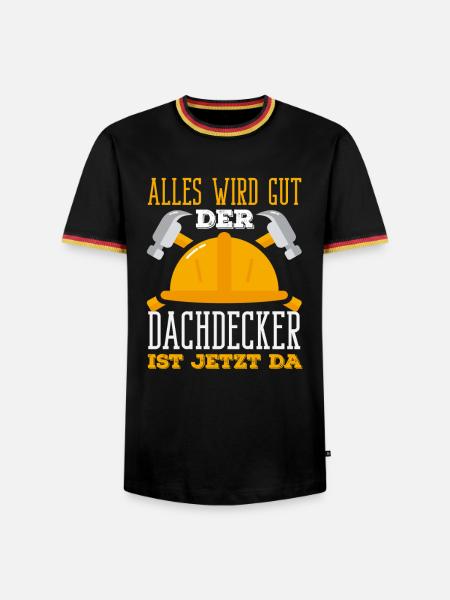 Dachdecker Spruch Lustig Handwerker Geschenk - Männer Kontrast-T-Shirt - Schwarz/Dreifarbig
