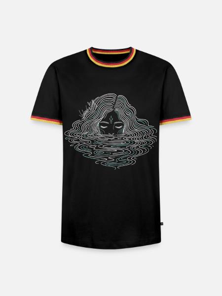 Finnisches Wassergeist-T-Shirt | Finnische Folklore - Männer Kontrast-T-Shirt - Schwarz/Dreifarbig