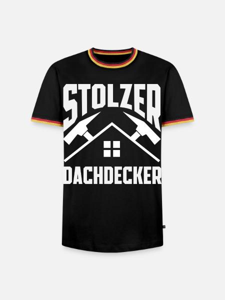 Dachdecker Spruch Lustig Handwerker Geschenk - Männer Kontrast-T-Shirt - Schwarz/Dreifarbig