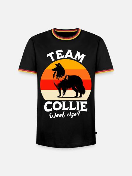 Team Langhaar Collie - Männer Kontrast-T-Shirt - Schwarz/Dreifarbig