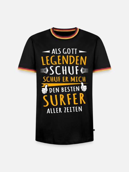 Surfer - Männer Kontrast-T-Shirt - Schwarz/Dreifarbig
