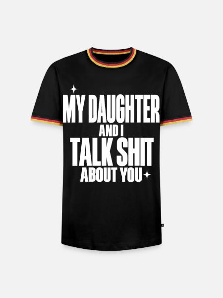 Tochter Geschenk Lustiger Spruch - Männer Kontrast-T-Shirt - Schwarz/Dreifarbig