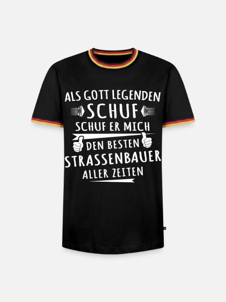 Strassenbauer - Männer Kontrast-T-Shirt - Schwarz/Dreifarbig