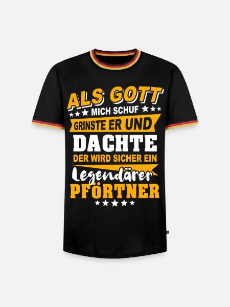 Pförtner Sprüche - Männer Kontrast-T-Shirt - Schwarz/Dreifarbig