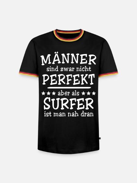Surfer Männer - Männer Kontrast-T-Shirt - Schwarz/Dreifarbig