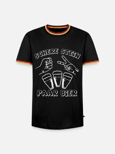 Paar Bier Handsign-Design mit Gläsern - Männer Kontrast-T-Shirt - Schwarz/Dreifarbig