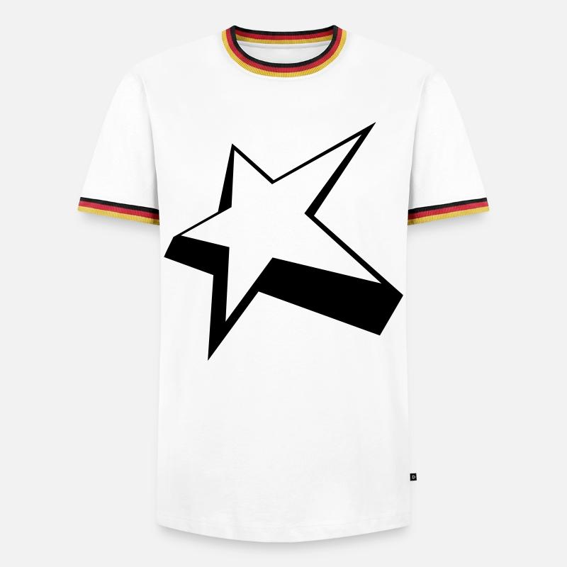 Star - Men's Ringer Shirt - white/tricolour