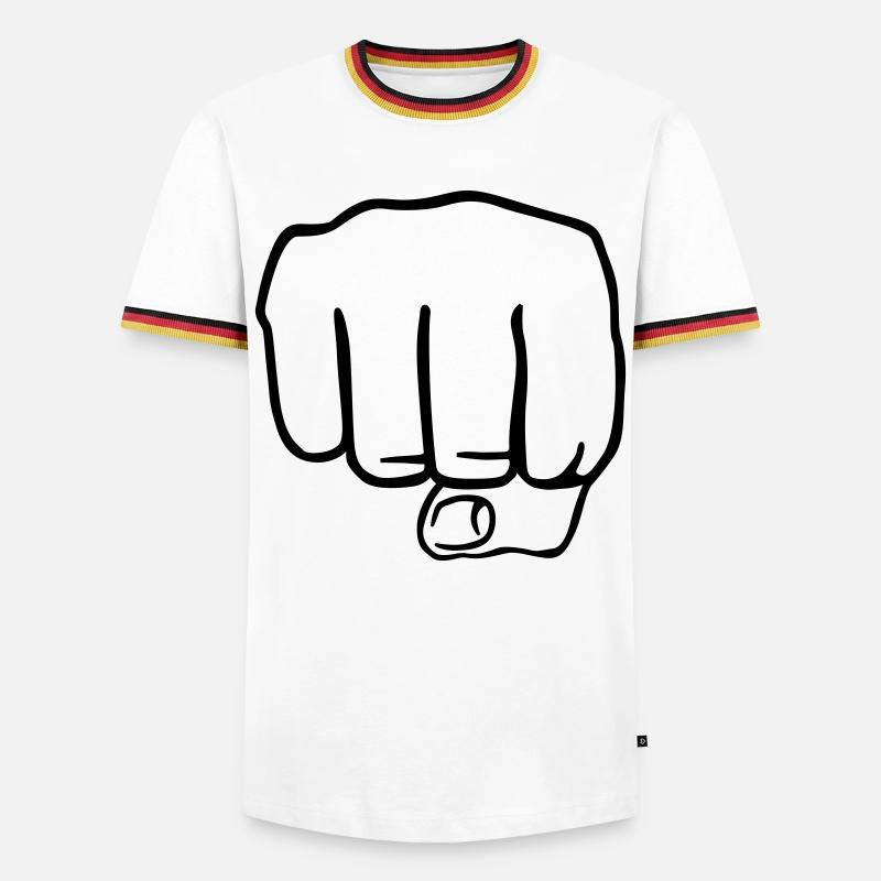 Faust - Männer Kontrast-T-Shirt - Weiß/Dreifarbig