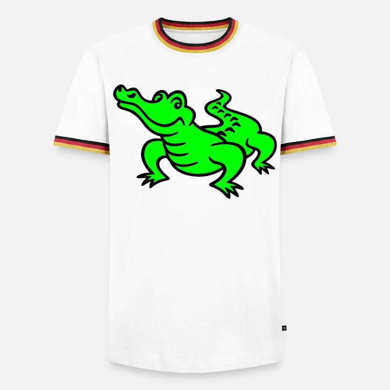 crocodile (a) - Men's Ringer Shirt - white/tricolour