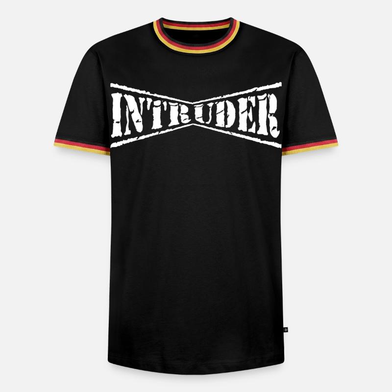 intruder hacker eindringling clan sticker computer - Männer Kontrast-T-Shirt - Schwarz/Dreifarbig